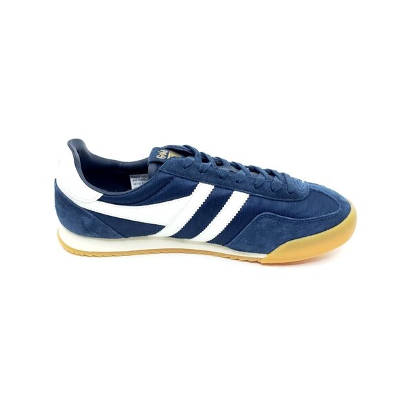 Gola Harrier Classic Sneaker Navy Blue Suede White Gum Sole Mens US 10 - Picture 2 of 10
